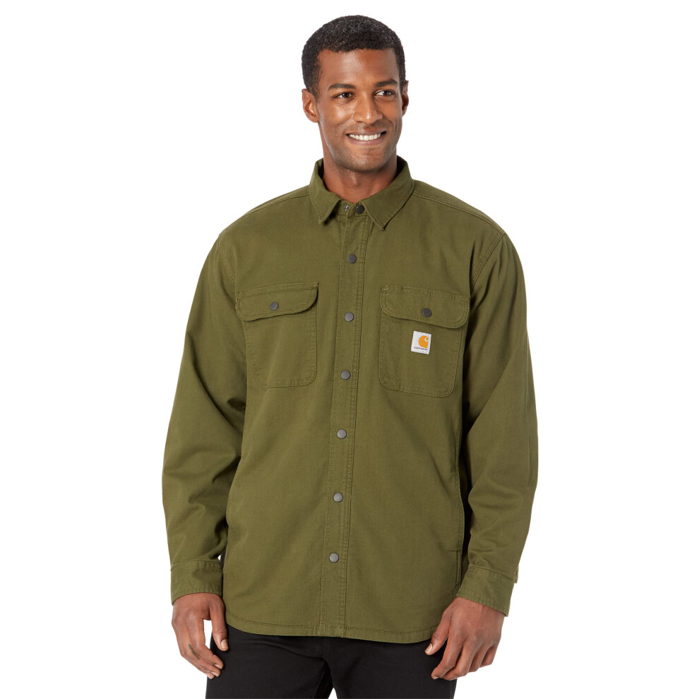 Carhartt Men's Rugged Flex Relaxed Fit Canvas Fleece Lined Shirt Jac