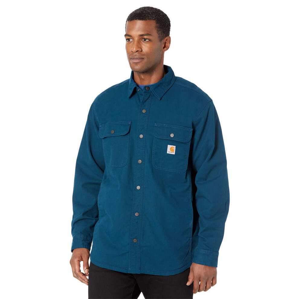 Carhartt Men's Rugged Flex Relaxed Fit Canvas Fleece-Lined Shirt Jac