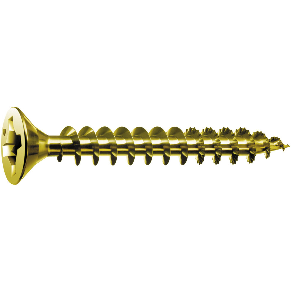 SPAX #10 x 3in. Flat Head Unidrive Yellow Zinc Coated Screw - 1 LB Box