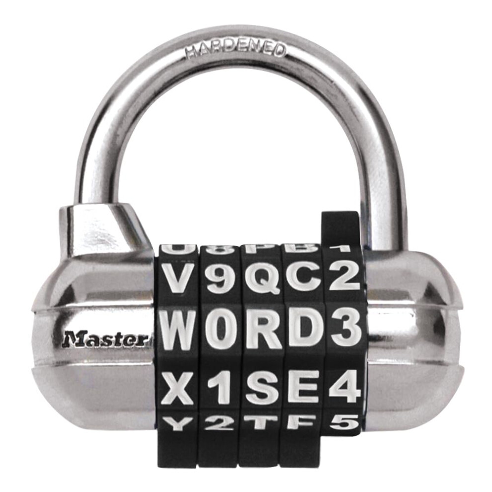 Master Lock Padlock Set Your Own Word Combination Lock 2-1/2 In. Wid