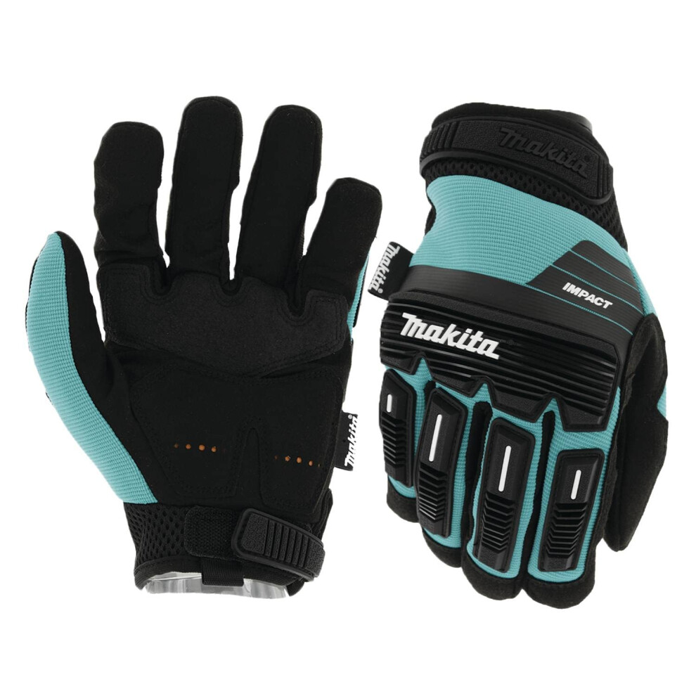 Makita Unisex T 04254 Advanced Impact Demolition Gloves Large  Teal/Bl