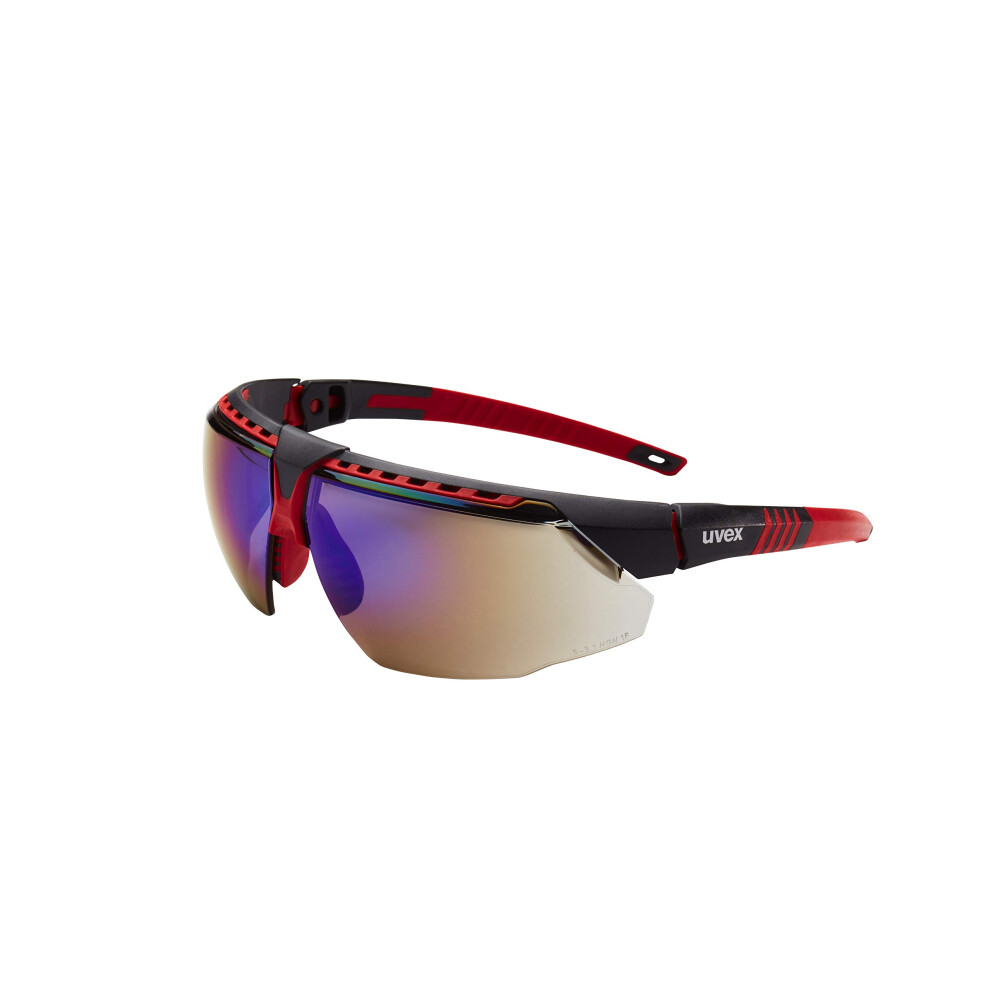 Honeywell UVEX Avatar RED/Black Frame Blue Mirror Lens Anti-Scratch Ha