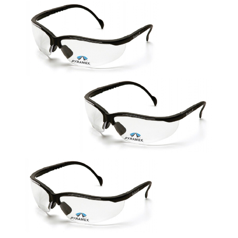 Pyramex V2 Readers Safety Eyewear, Clear +3.0 Lens With Black Frame 814992006861