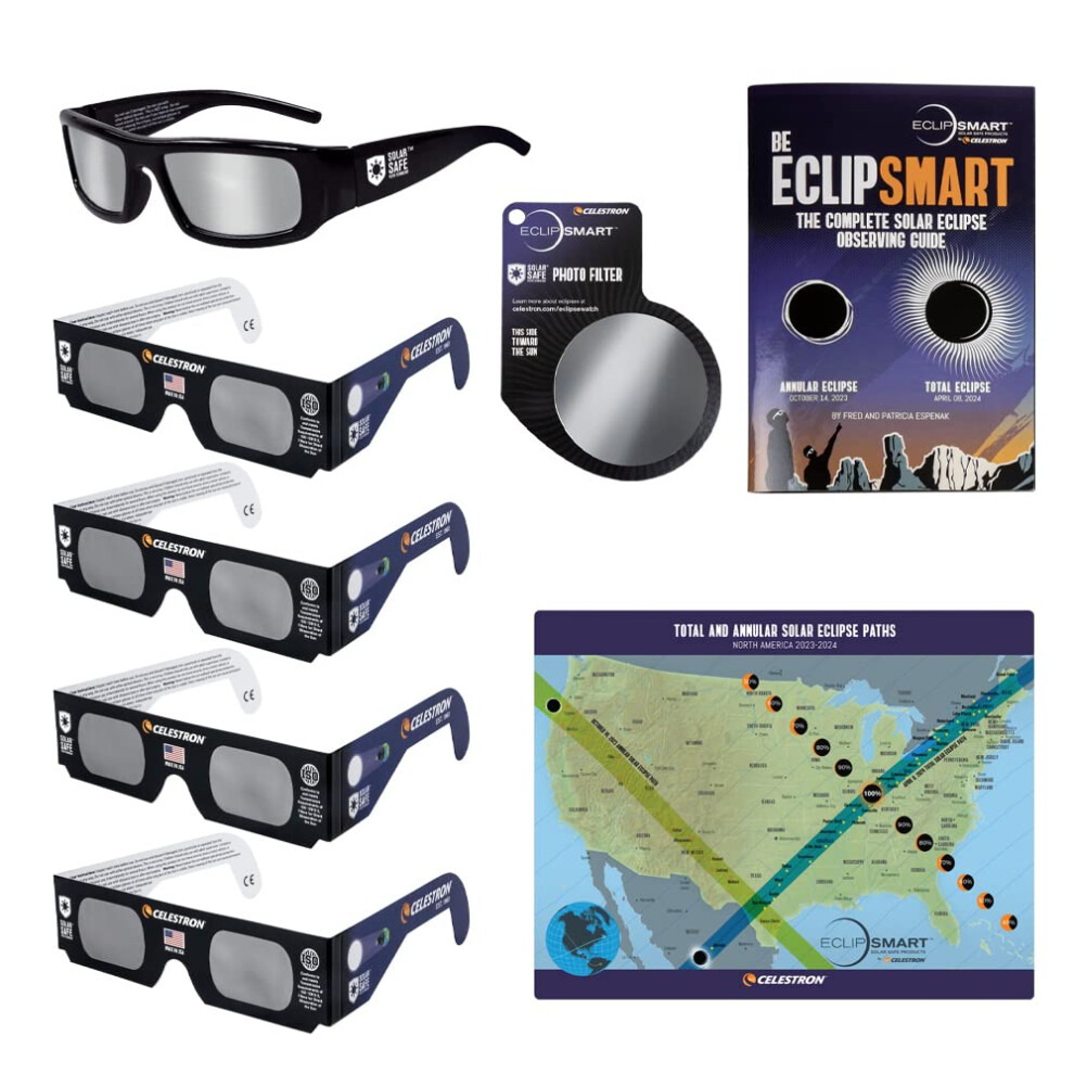 Celestron - 8-Pc EclipSmart Safe Solar Viewing & Imaging Kit - Meets I