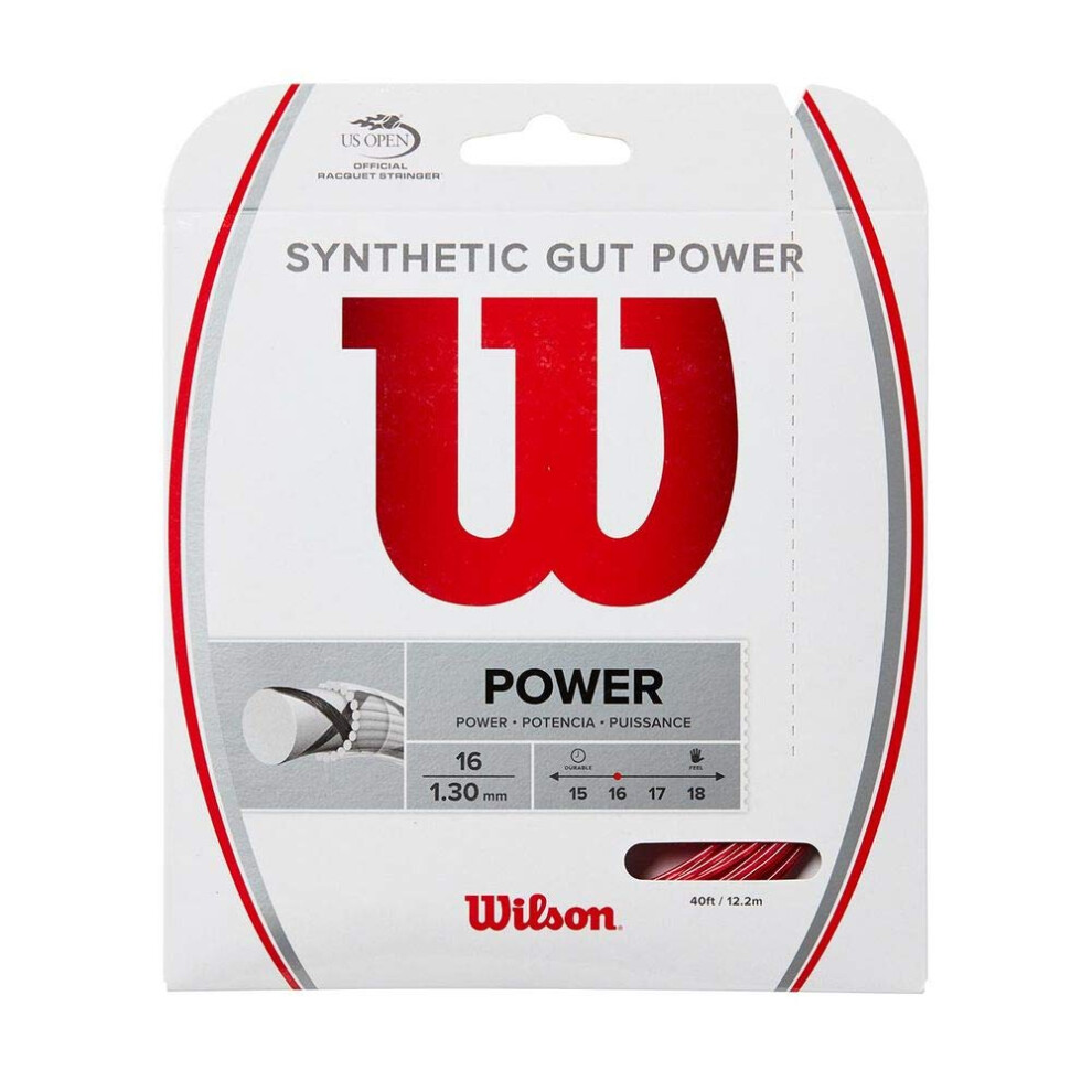 Wilson Synthetic Gut Power 16 Tennis String - Set  Red