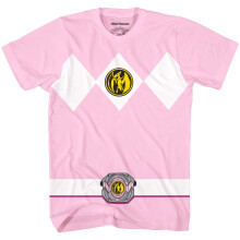 Power Rangers Pink Kostüm T-Shirt (Pink, X-Small)