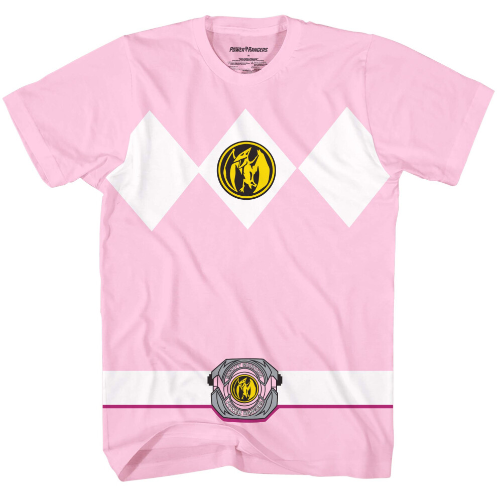 Power Rangers Pink Costume T-Shirt(Pink X-Small)