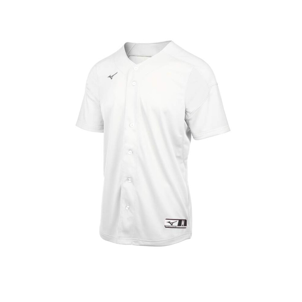 Mizuno Aerolite Full Button Baseball Jersey  White  Small