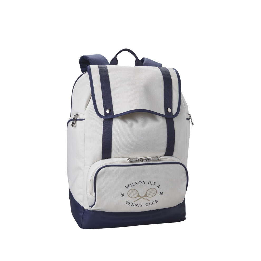 WILSON 1914 Heritage Tennis Backpack - Holds up to 2 Rackets  Cream/Da