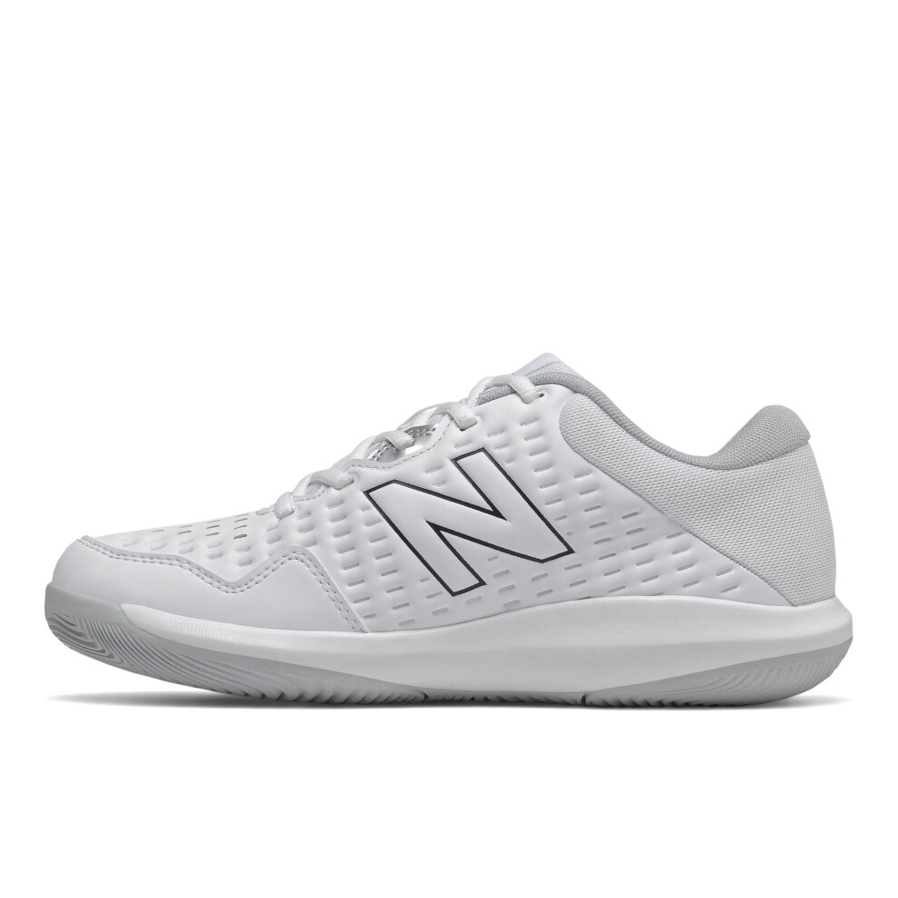 New Balance Women's 696 V4 Hard Court Tennis Shoe  White/Mulberry/Dyno