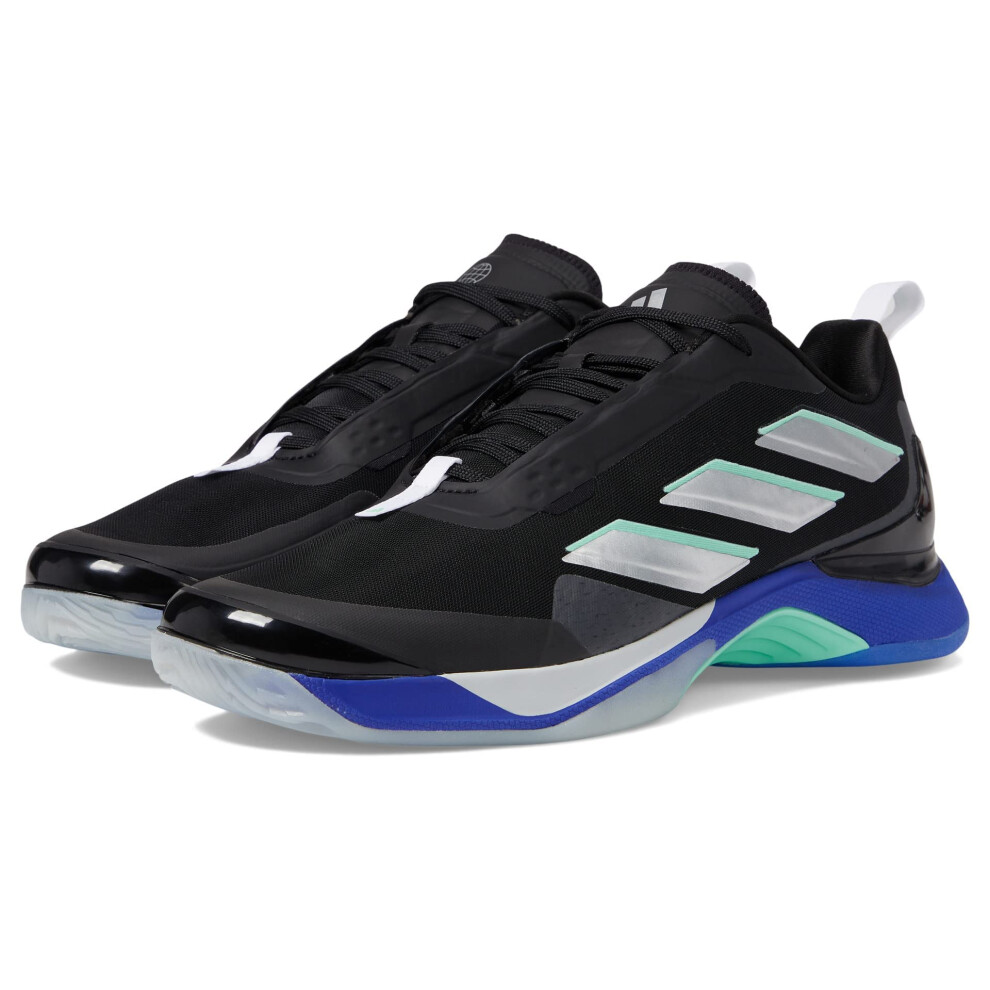 adidas Women's Avacourt Sneaker  Black/Silver Metallic/Lucid Blue  7