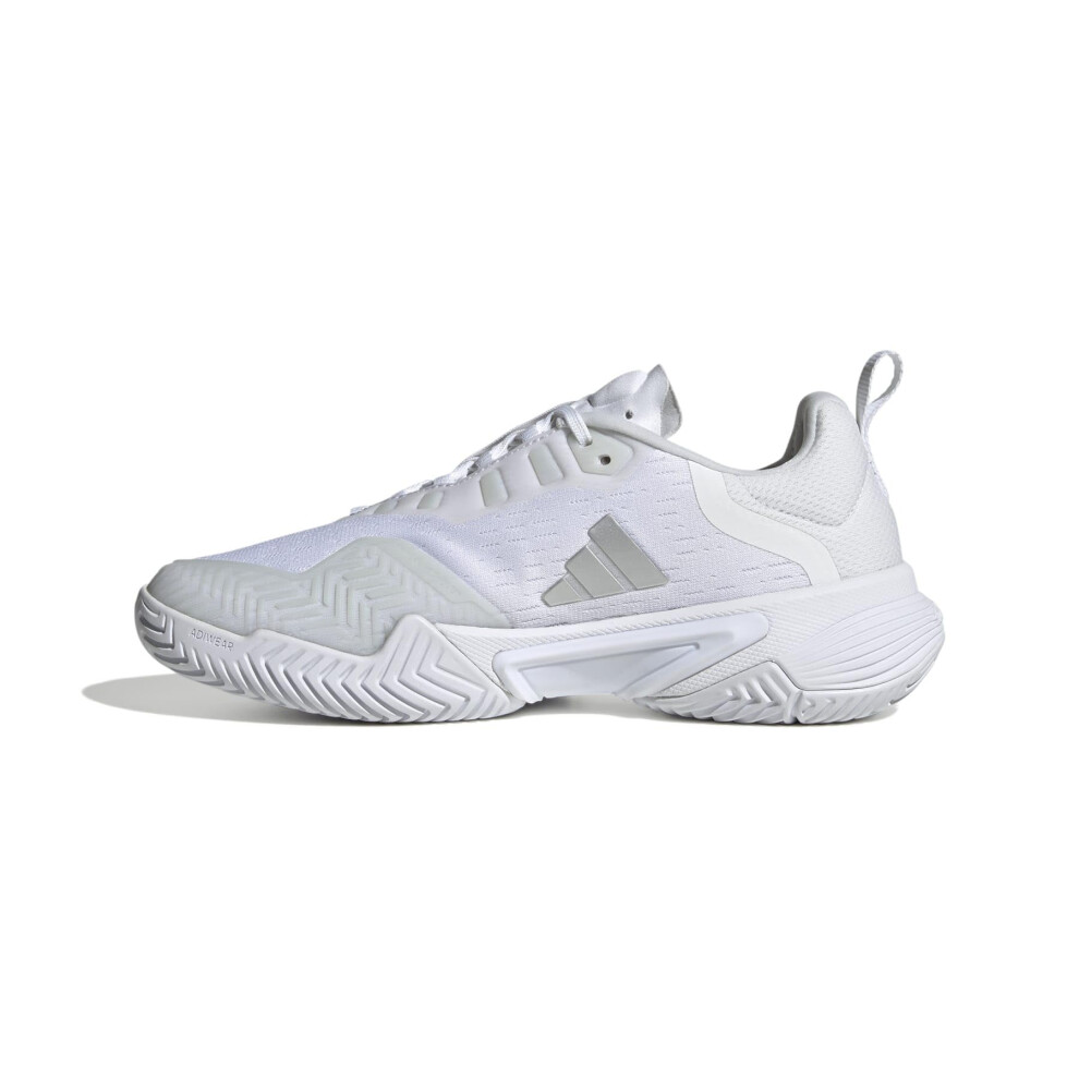 adidas Women's Barricade Sneaker  White/Silver Metallic/Grey One  6