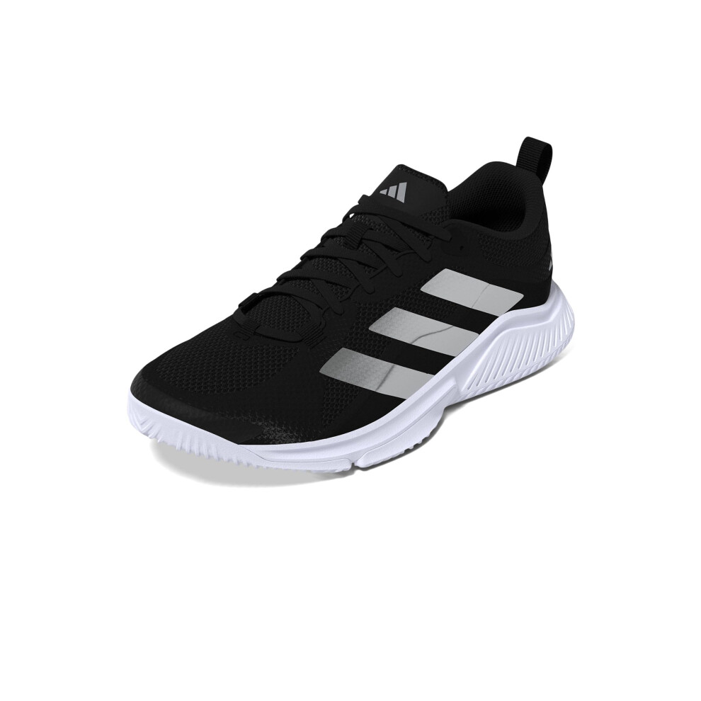 adidas Women's Court Team Bounce 2.0 Indoor Sneaker  Black/Silver Meta