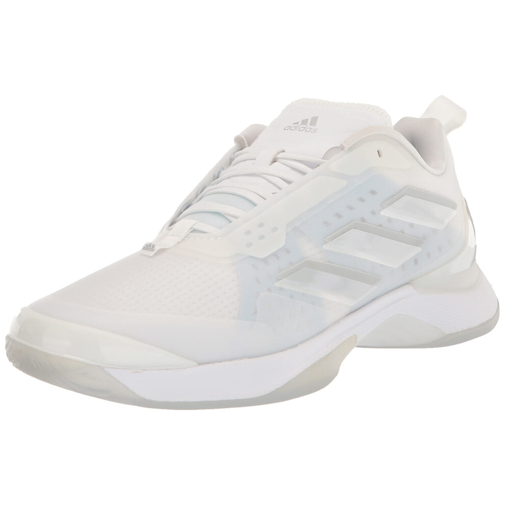 adidas Women's Avacourt Tennis Shoe  White/White/Silver Metallic  7