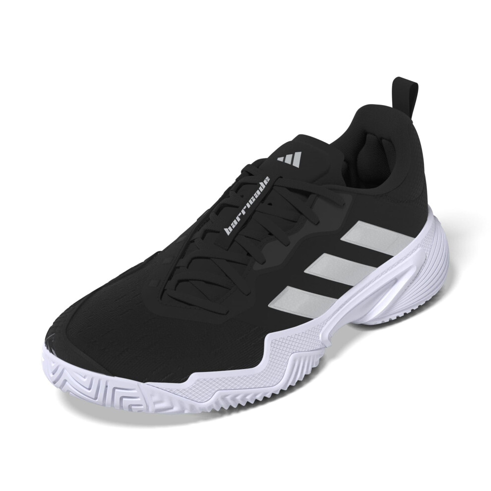 adidas Women's Barricade Sneaker  Core Black/Silver Metallic/White  7