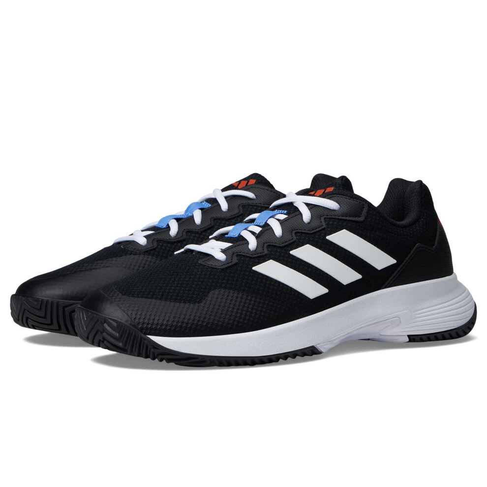 adidas Men's GameCourt 2 Tennis Shoe  Black/White/Solar Red  9