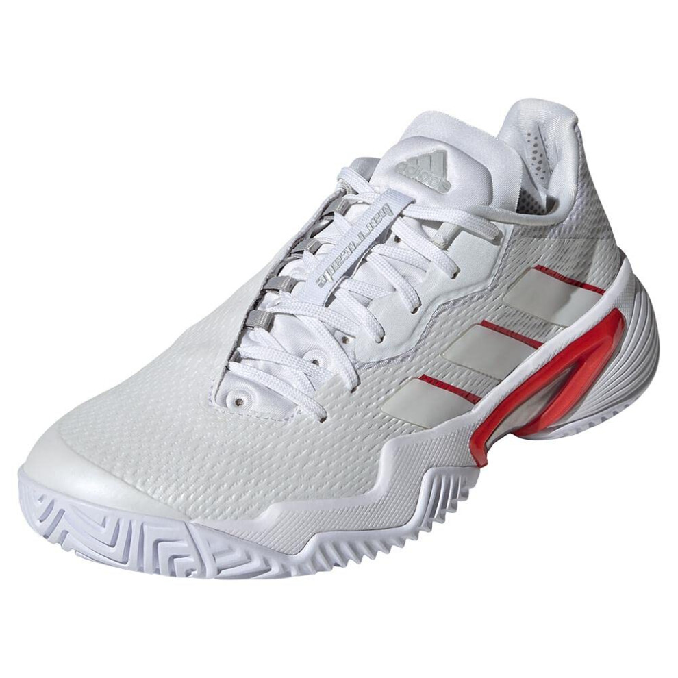 adidas Women's Barricade Tennis Shoe  White/Silver Metallic/Grey  8.5