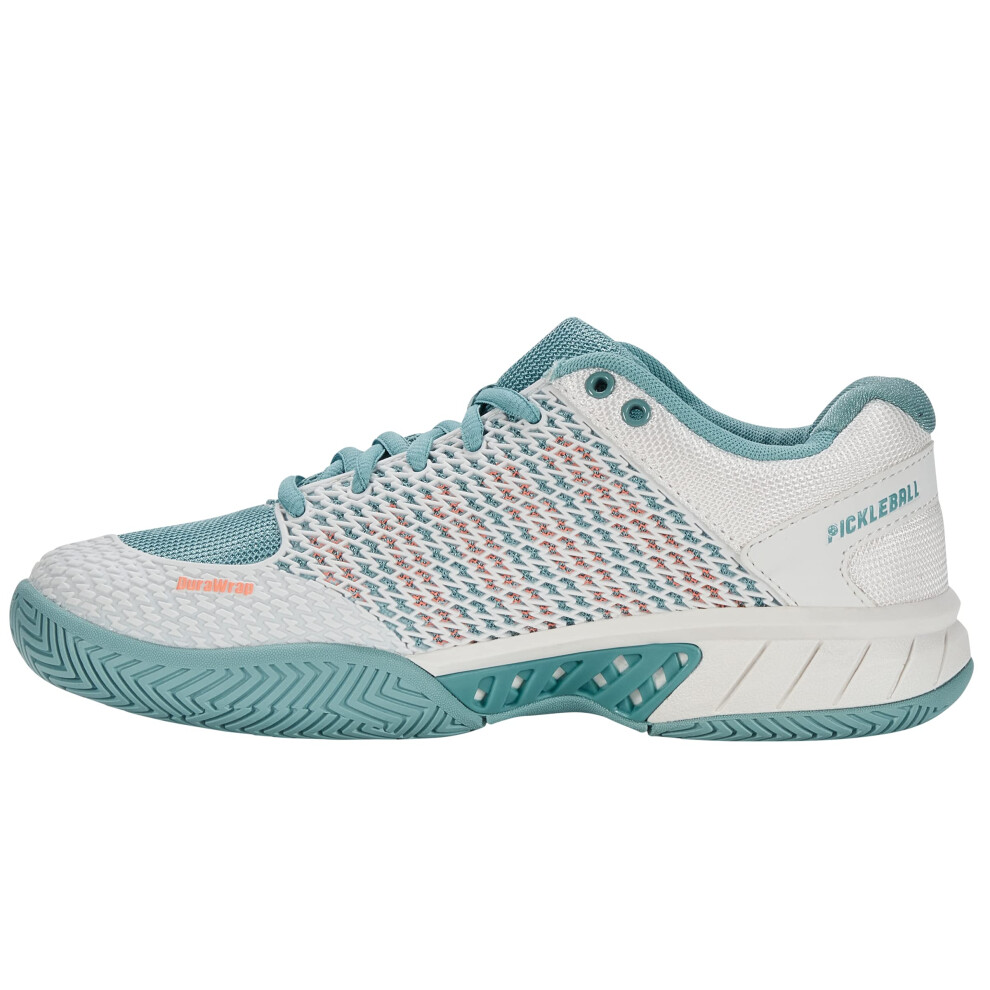 K-Swiss Women's Express Light Pickleball Shoe  Blanc De Blanc/Nile Blu