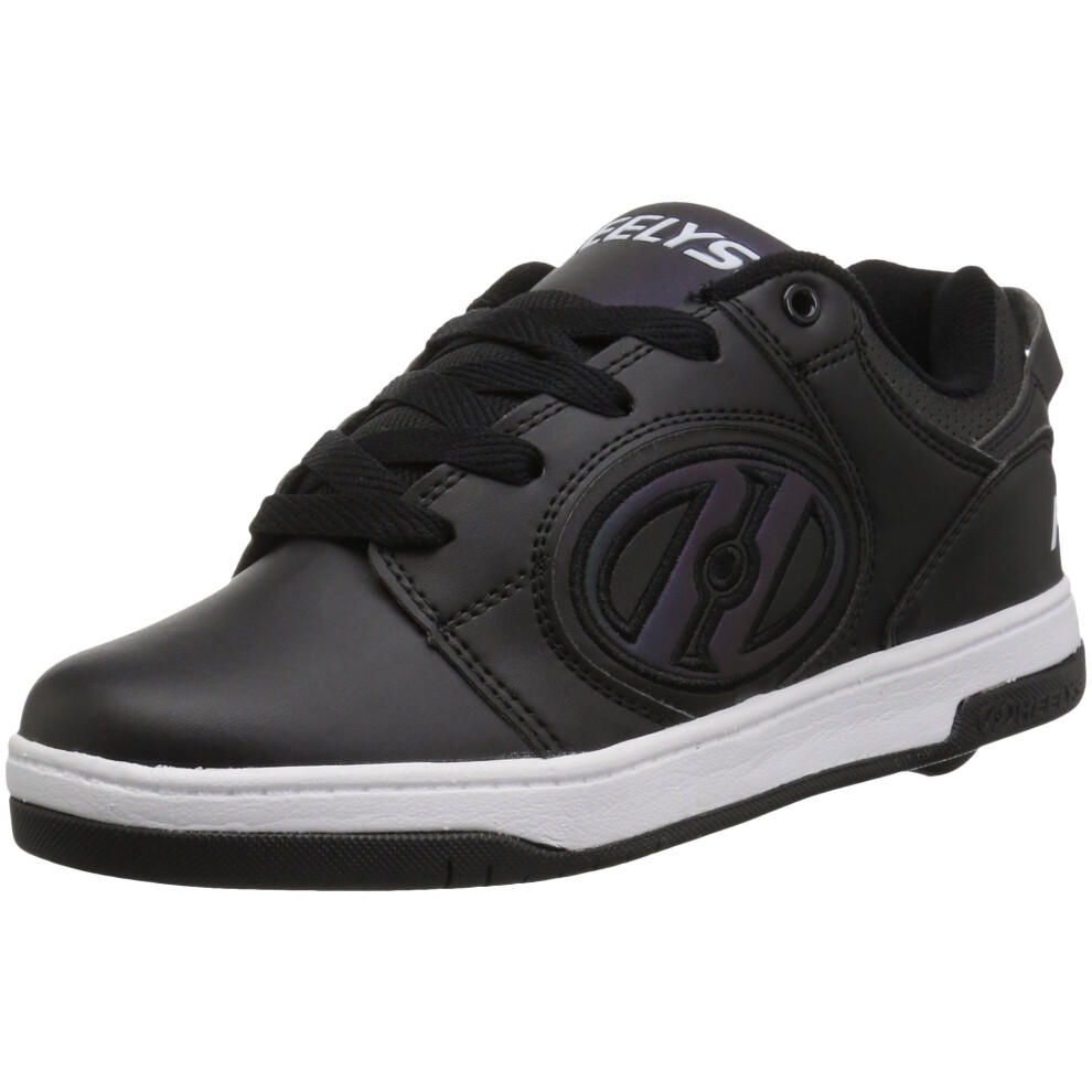 HEELYS girls Voyager Tennis Shoe  Black Reflective/Balck  1 Little Kid