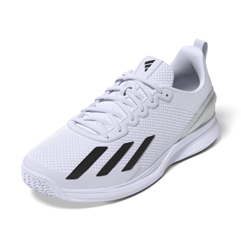 adidas Men's Courtflash Speed Sneaker  White/Core Black/Matte Silver