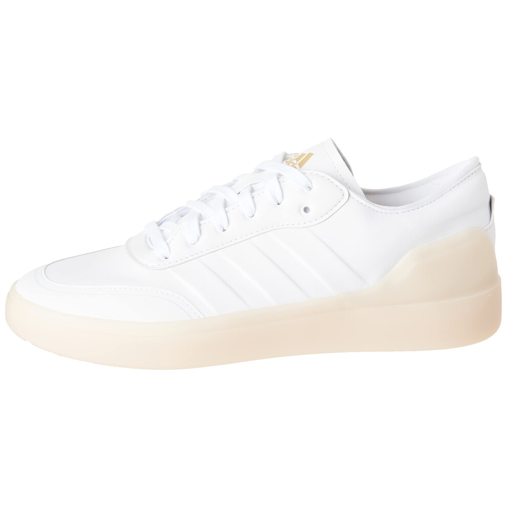 adidas Women's Court Revival Sneaker  White/White/Gold Metallic  9.5