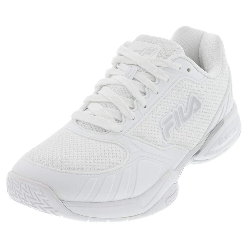 Fila Women's Volley Zone Shoes Sneaker  White/Metallic Silver/White  8