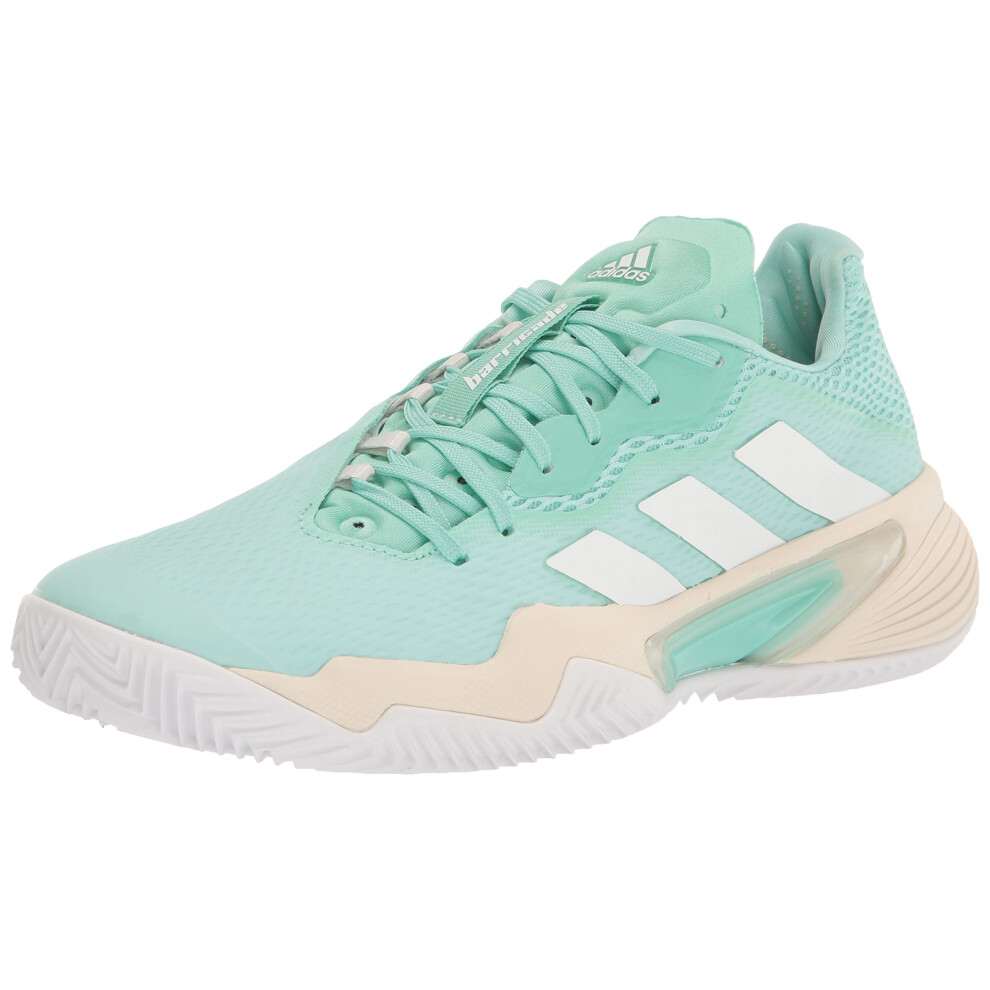 adidas Women's Barricade Tennis Shoe  Easy Green/White/Chalk White (Cl