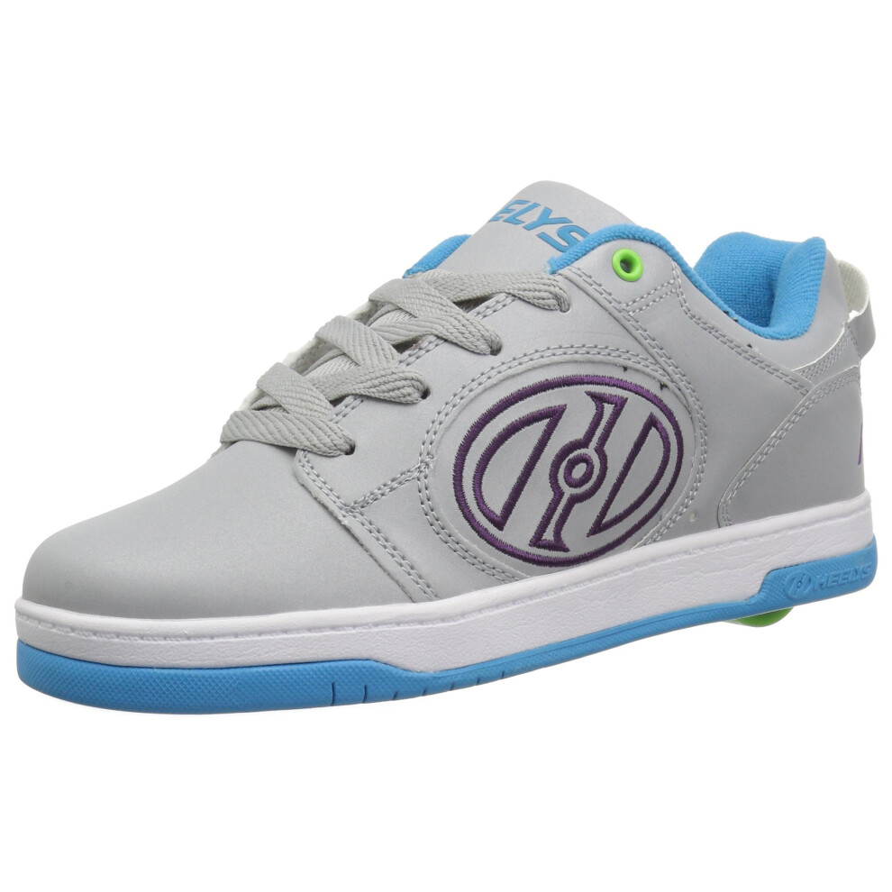 HEELYS Girl's Voyager Tennis Shoe  Grey Reflective/Cyan/Grape  3 Mediu