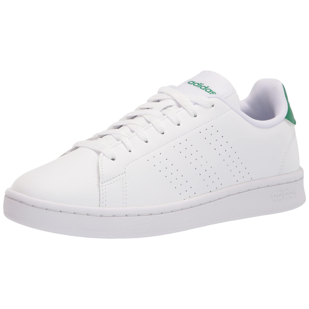 adidas Men's Advantage Racquetball Shoe  White/White/Green  10.5