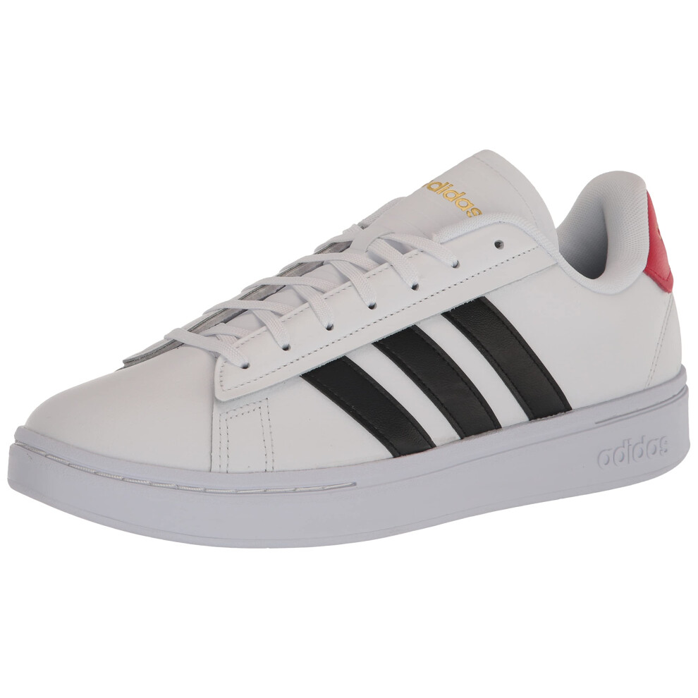 adidas Men's Grand Court Alpha Tennis Shoe  White/Black/Better Scarlet