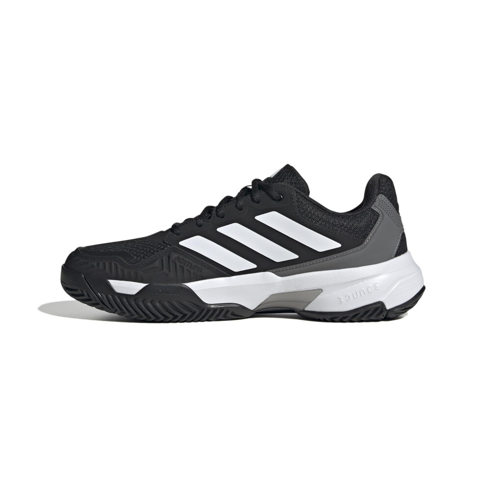 adidas Men's Courtjam Control 3 Tennis Sneaker  Black/White/Grey  12