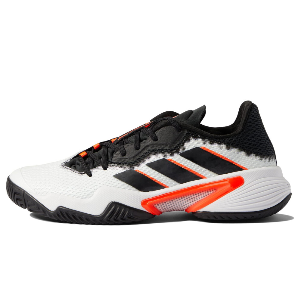 adidas Men's Barricade Tennis Shoe  White/Core Black/Solar Red  9.5