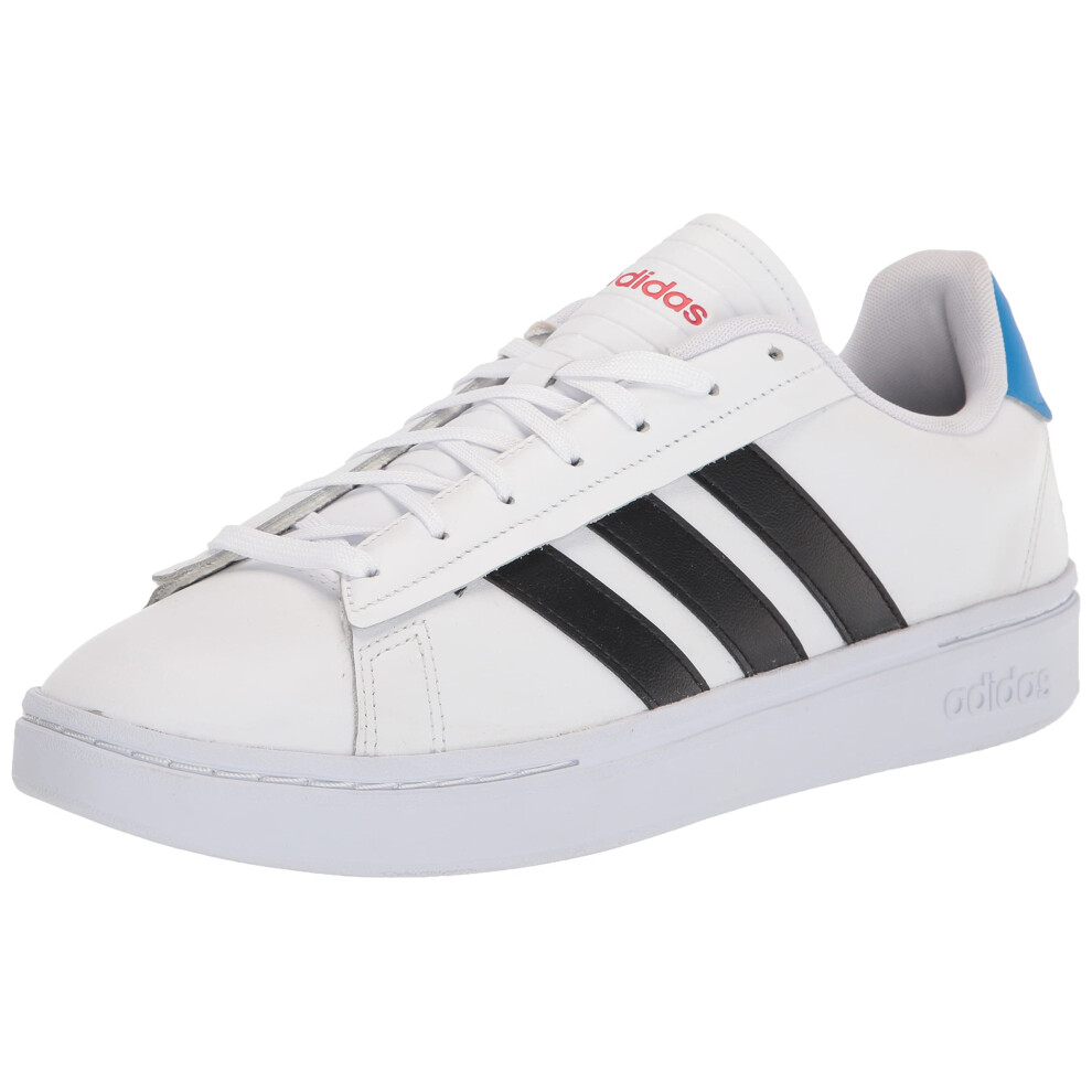 adidas Men's Grand Court Alpha Tennis Shoe  White/Core Black/Blue Rush