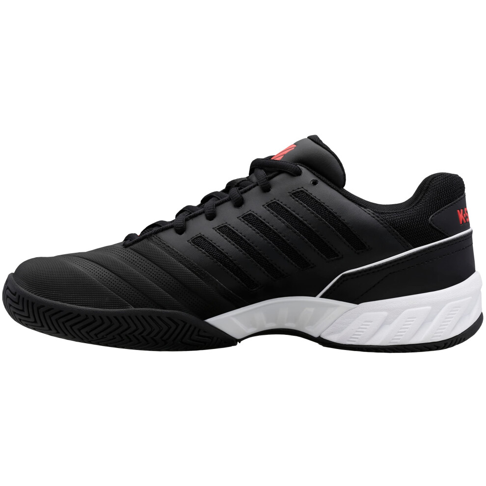 K-Swiss Men's Bigshot Light 4 Tennis Shoe  Black/White/Poppy Red  14 M