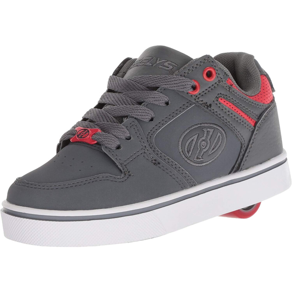 Heelys Boy's Motion 2.0 Tennis Shoe  Charcoal/Red  7 Medium US Big Kid