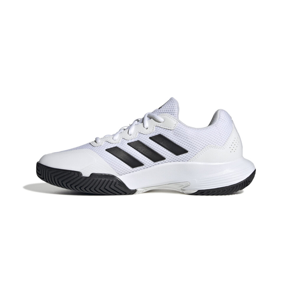 adidas Men's Gamecourt 2 Tennis Shoe  White/Cblack/White  12