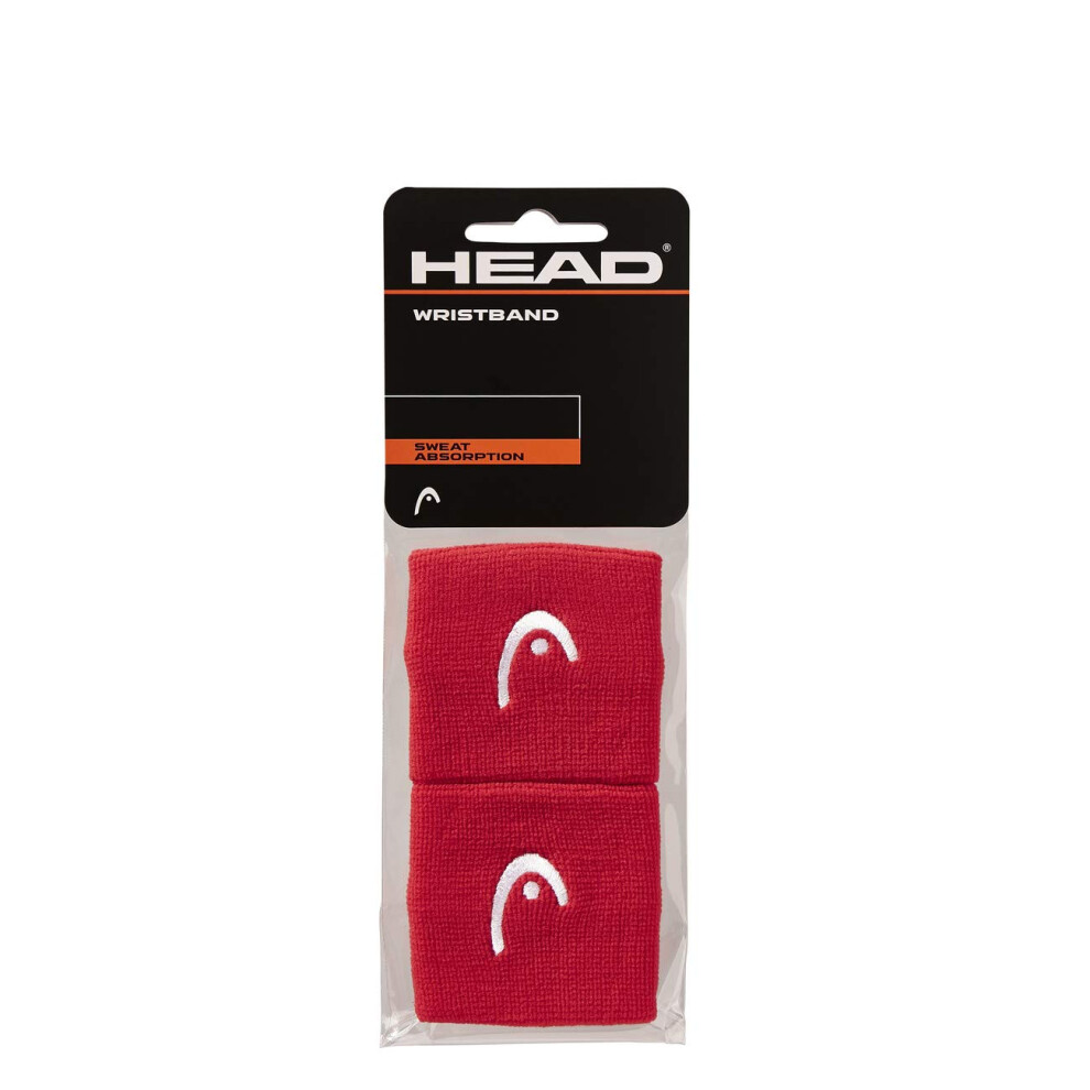 HEAD Unisex Adult 2.5 Sweatband  Red  One Size