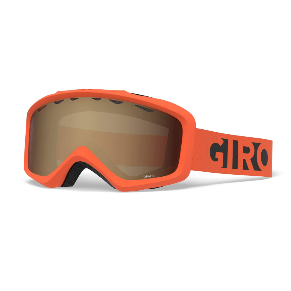 Giro Grade Youth Snow Goggles - Orange Black Blocks Strap with Amber R