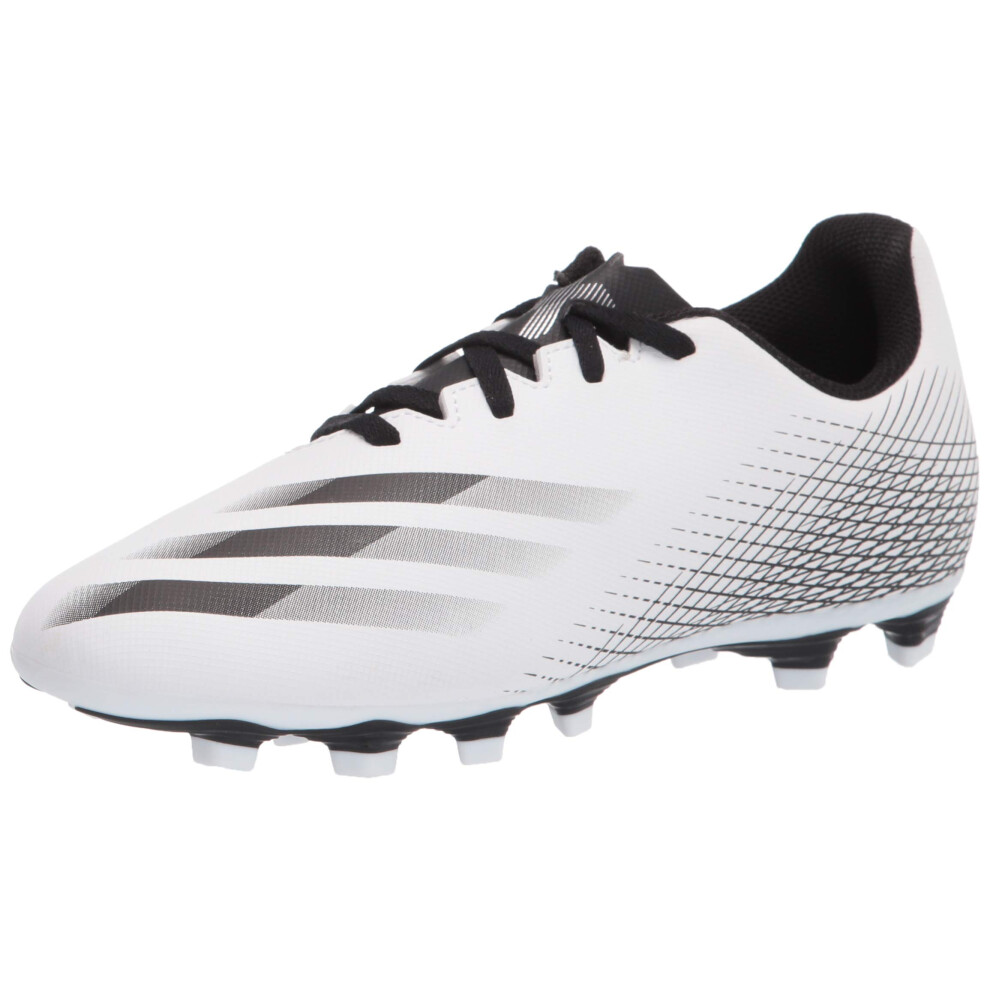 adidas Boy's X GHOSTED.4 Soccer Shoe  White/Black/Silver  4 Little Kid