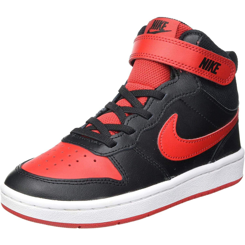 Nike Court Borough Mid 2 (Little Kid) Black/University Red/White 12 Li