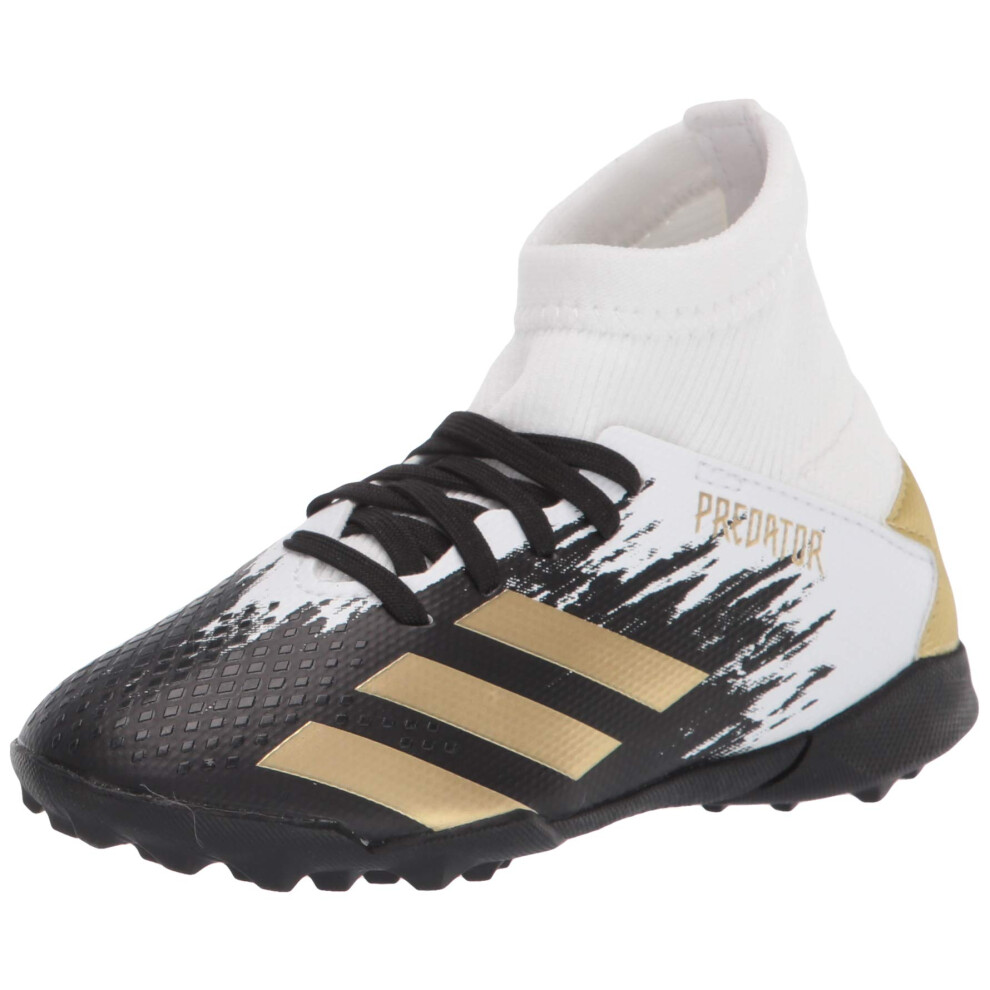 adidas boys Turf Predator 20.3 Soccer Shoe  White/Gold Metallic/Black