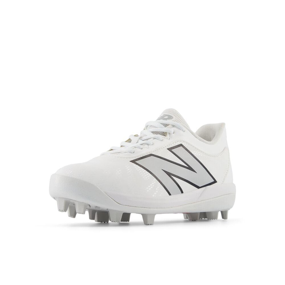 New Balance Boy's 4040 V7 Rubber-Molded Baseball Shoe  Optic White/Rai