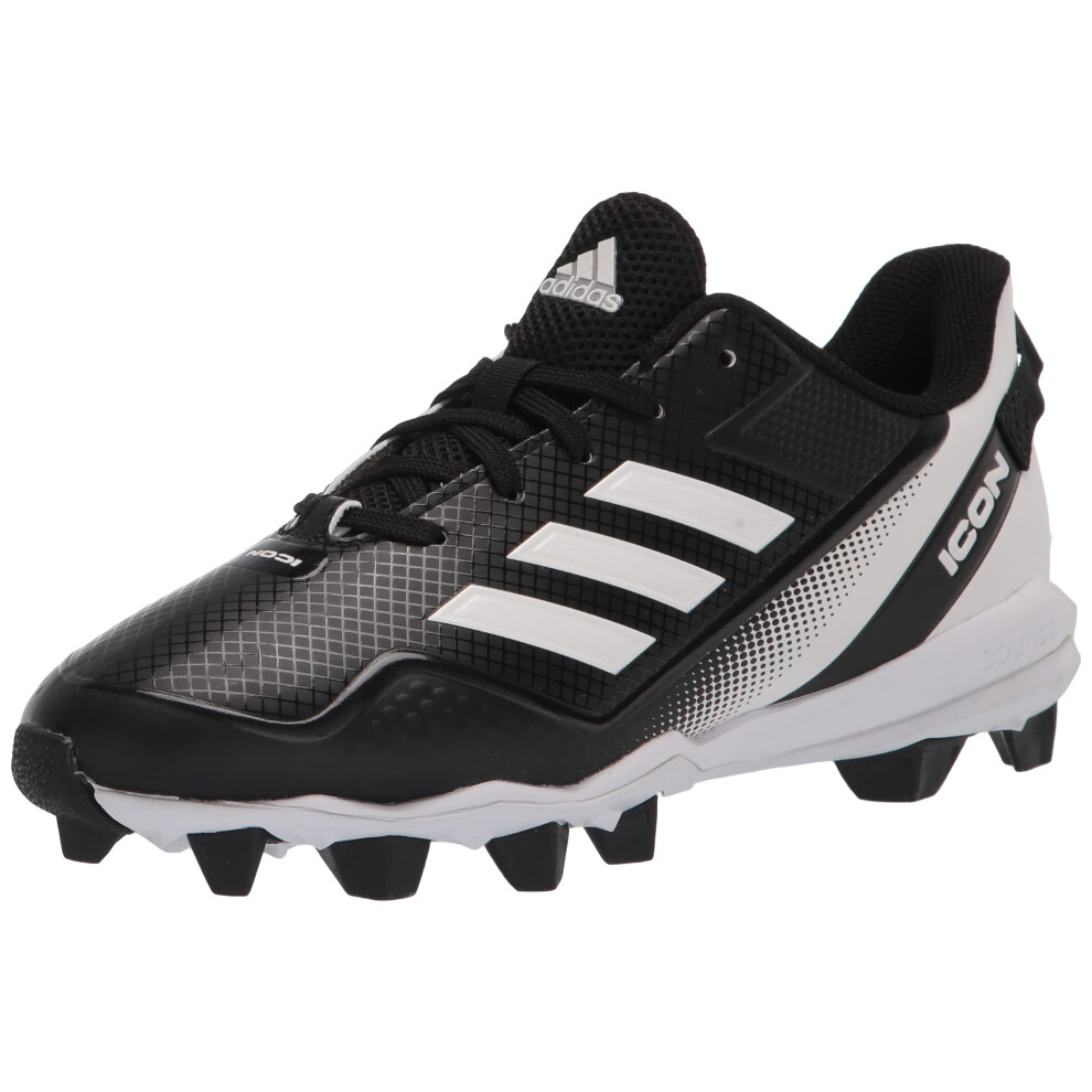 adidas Boy's Icon 7 MD Baseball Shoe  Black/White/White  5 Big Kid