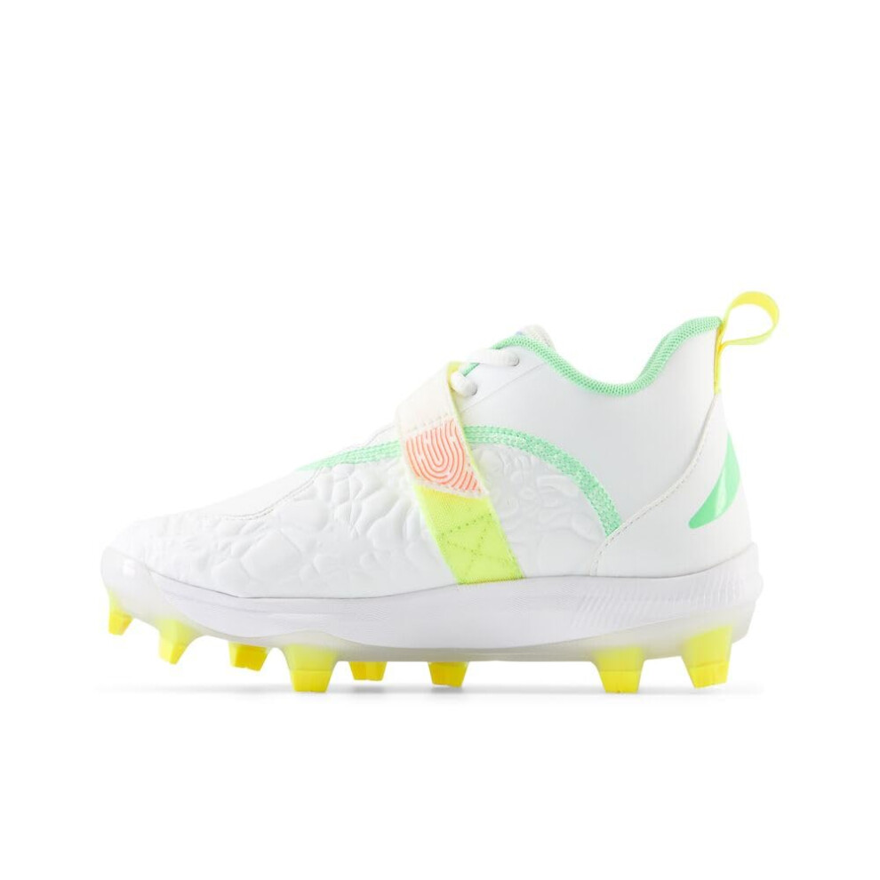 New Balance Lindor V2 Baseball Shoe  White/Neon Dragonfly/Cosmic Pinea