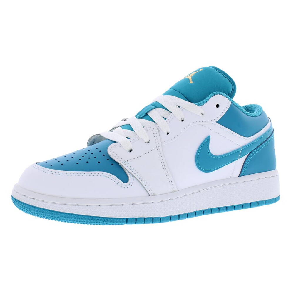 Nike Air Jordan 1 Low Grade School White/Celestial Gold-Aquatone 55356