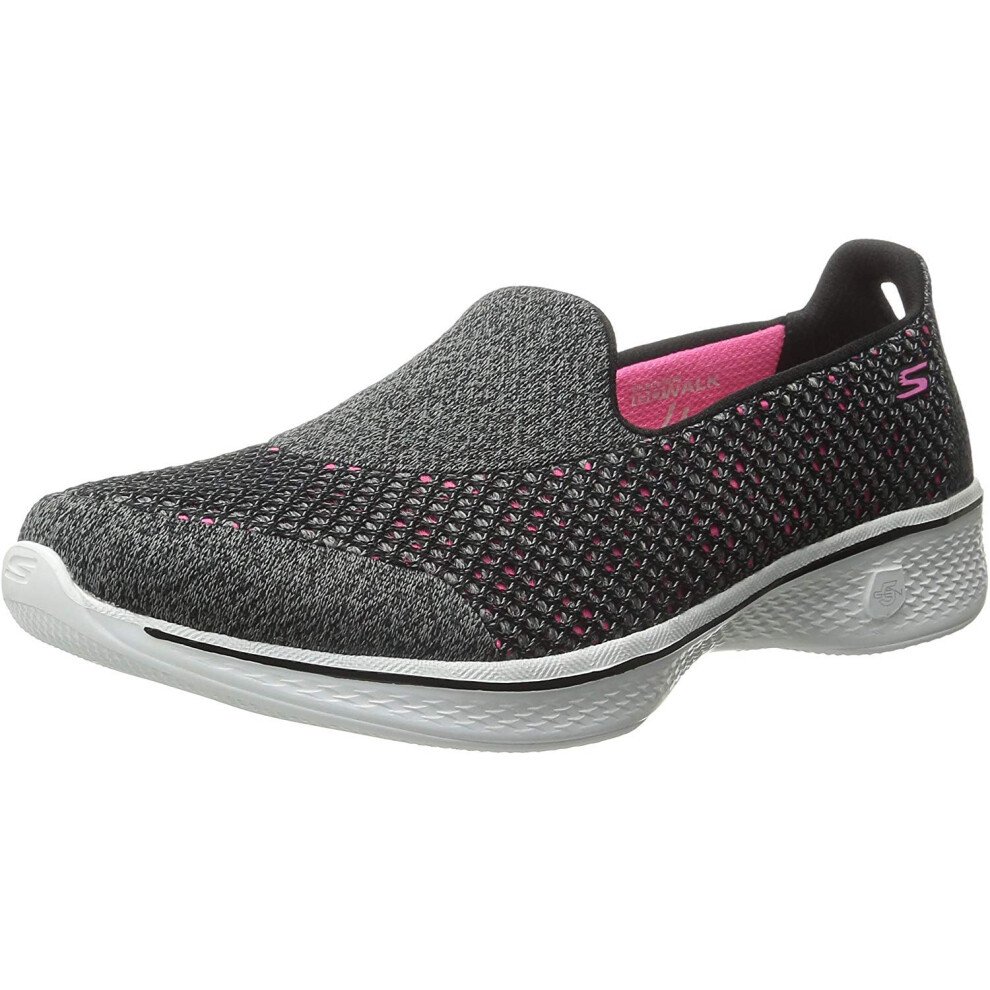 Skechers Women's Go Walk 4 Kindle Slip-on Black/Hot Pink Walking Shoe