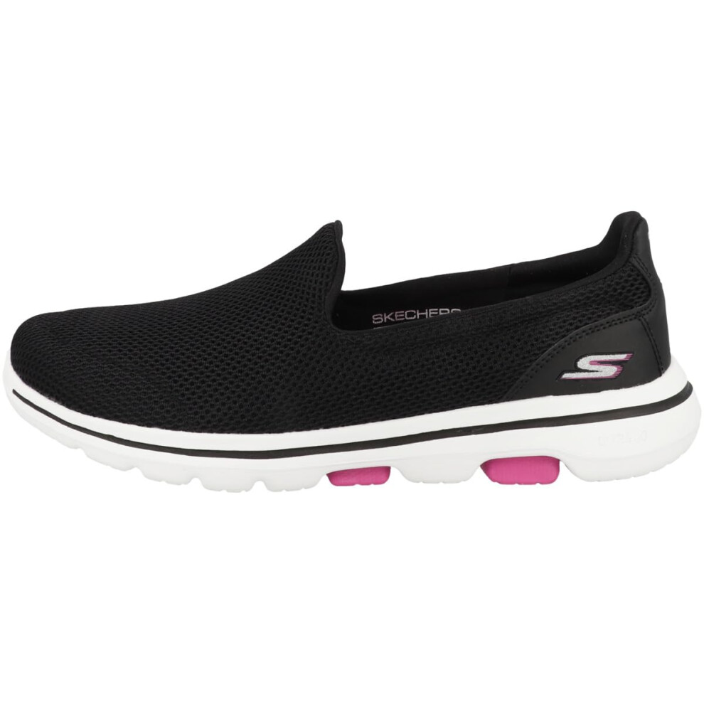 Skechers Women's Go Walk 5 Sneaker  Black/Hot Pink  7