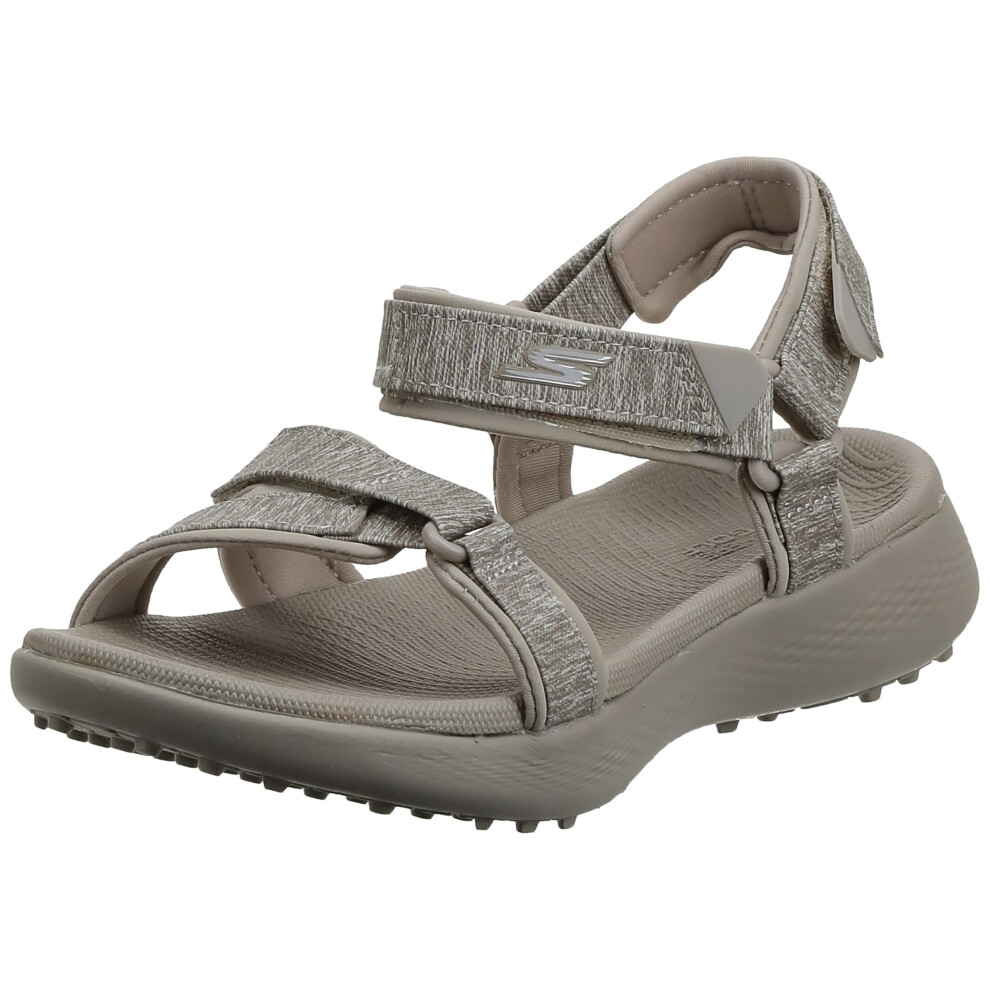 Skechers Women's 600 Spikeless Golf Sandal Shoe  Taupe  9 M US