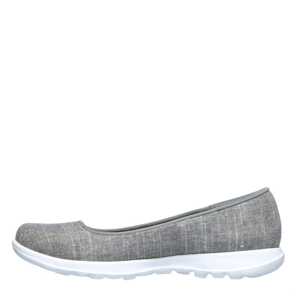 Skechers Women's GO Walk LITE-136001 Ballet Flat  Gray  7 Medium US