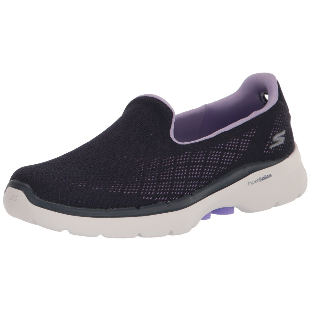 Skechers Women's GO Walk 6-Cosmic Force Sneaker  Navy/Lavender  9.5